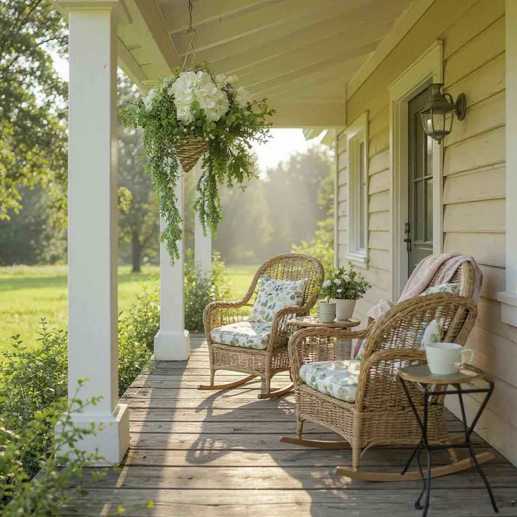 Pair of Elegant Cone Hanging Baskets ~ Hydrangeas & Eucalyptus